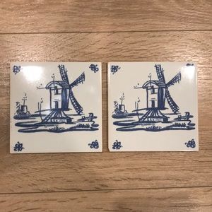 2 decorative tiles made in Belgium